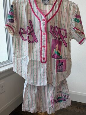 Vintage 1992 ESLEEP retro baseball style sleep Jersey & Boxer set